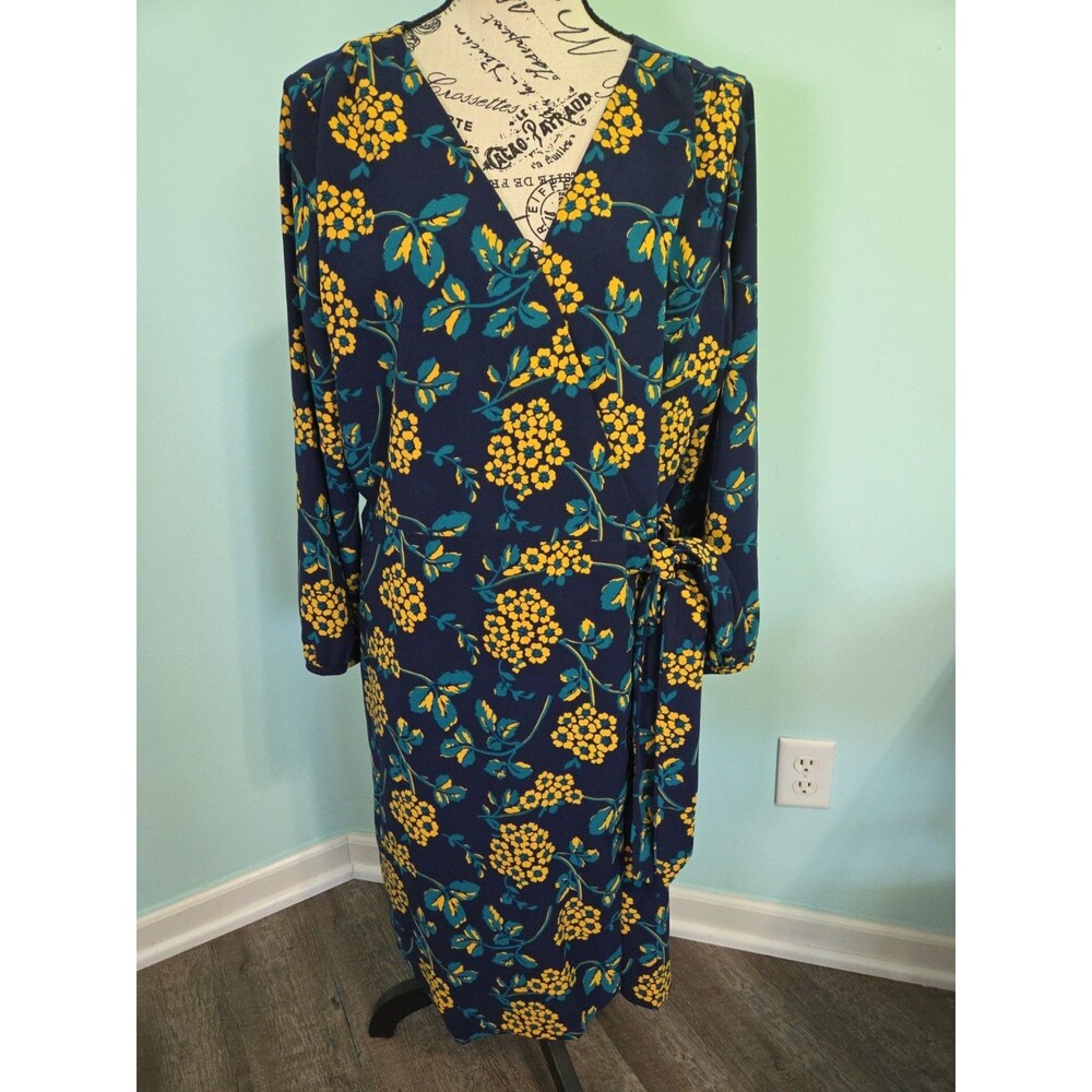 J. Crew Golden Floral Wrap Dress 16